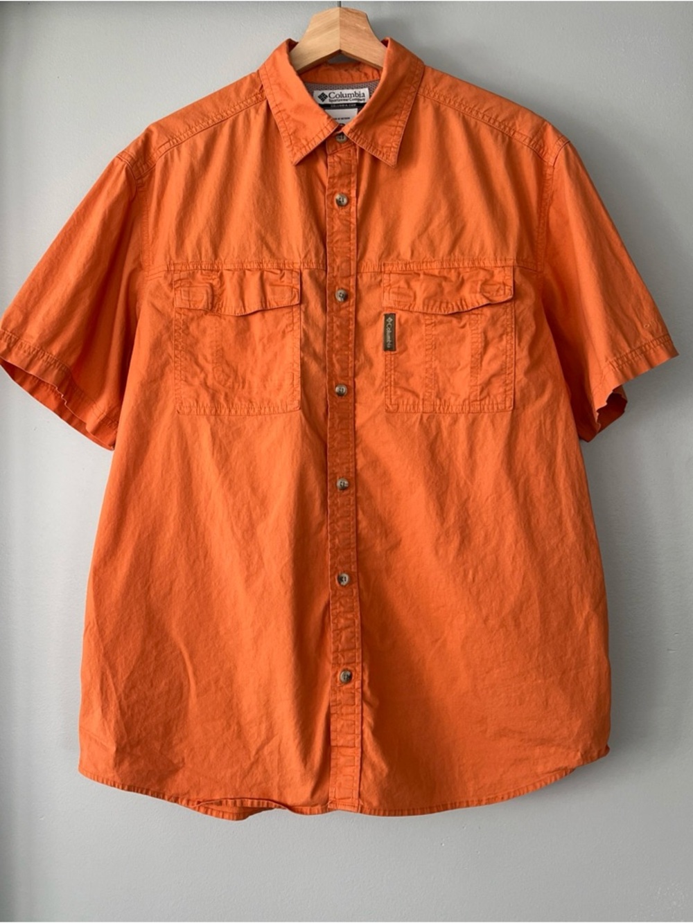 Columbia Omni Shade Short-Sleeve Button-Down Shirt in Orange